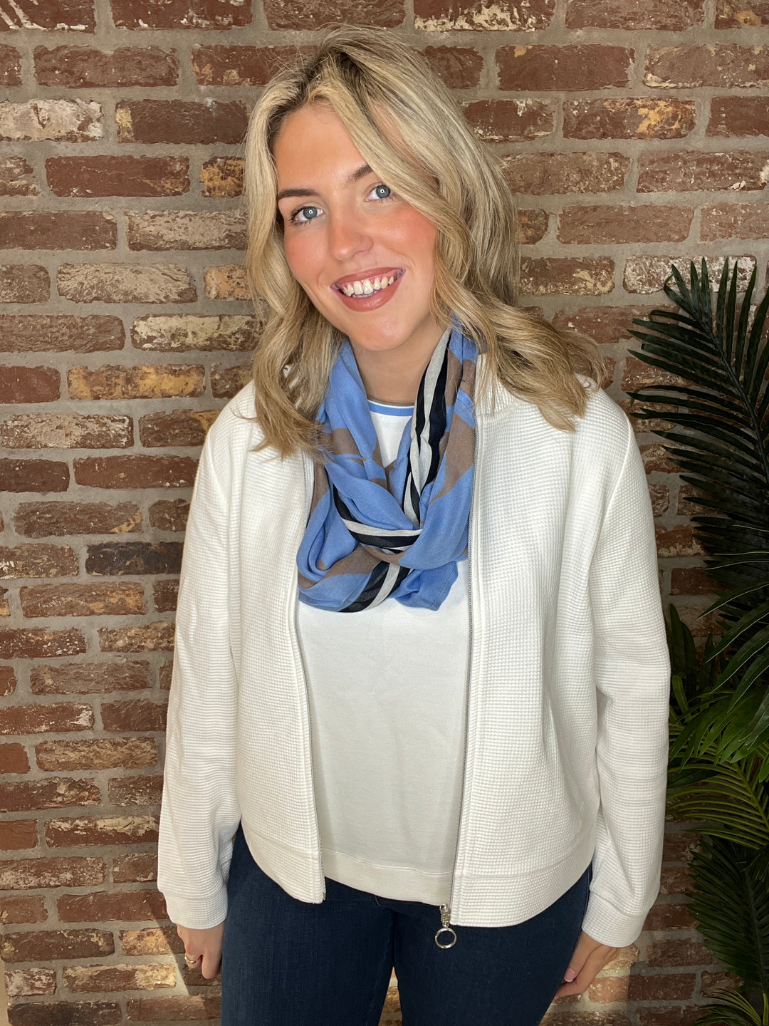 Street One T-shirt With Stripe In Off White