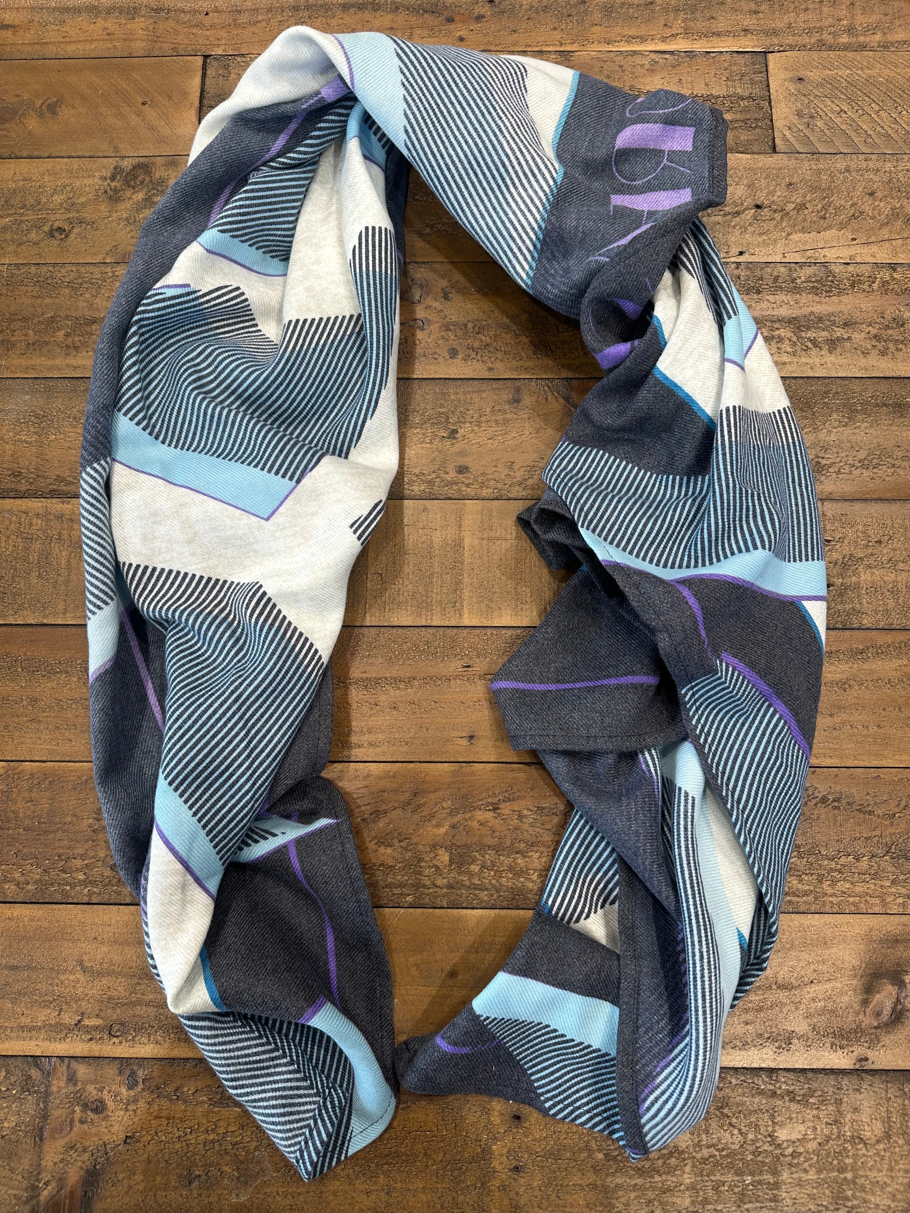 Cecil Cosy Printed Scarf In Dark Navy Blue