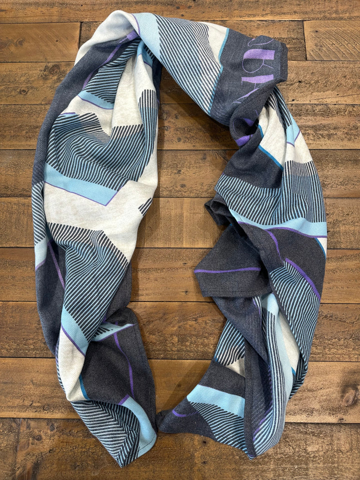 Cecil Cosy Printed Scarf In Dark Navy Blue