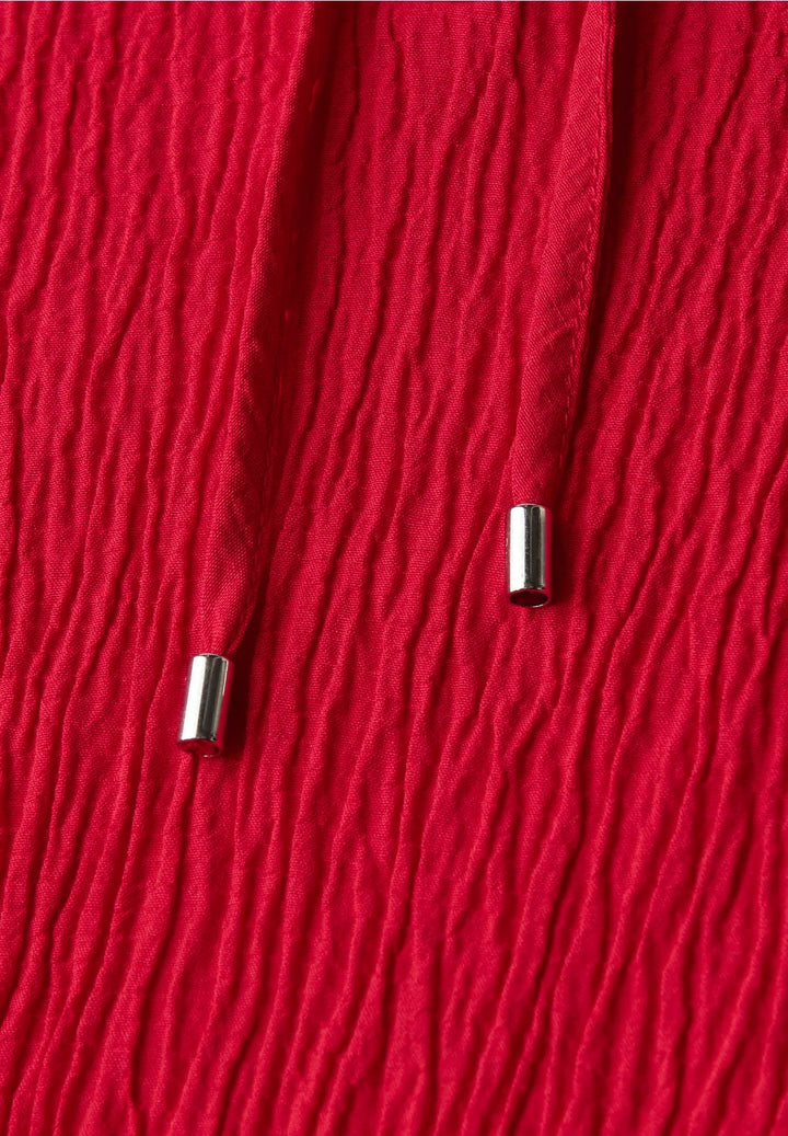 Street One Tie Blouse In Racing Red