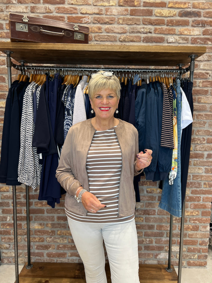 Street One Velours Jacket In Silk Brown