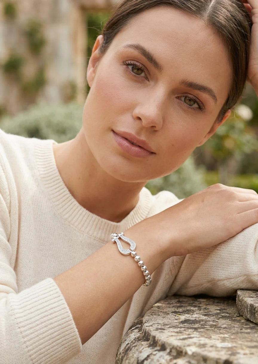 Envy Crystal horseshoe Bracelet in Silver