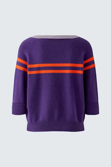 Oui Pullover Jumper In Dark Violet Orange