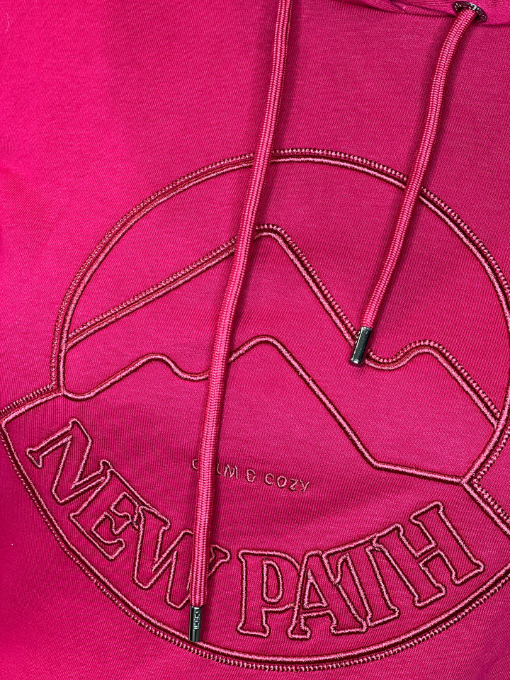 Cecil Embroidery Hoodie In Beaujolais Red