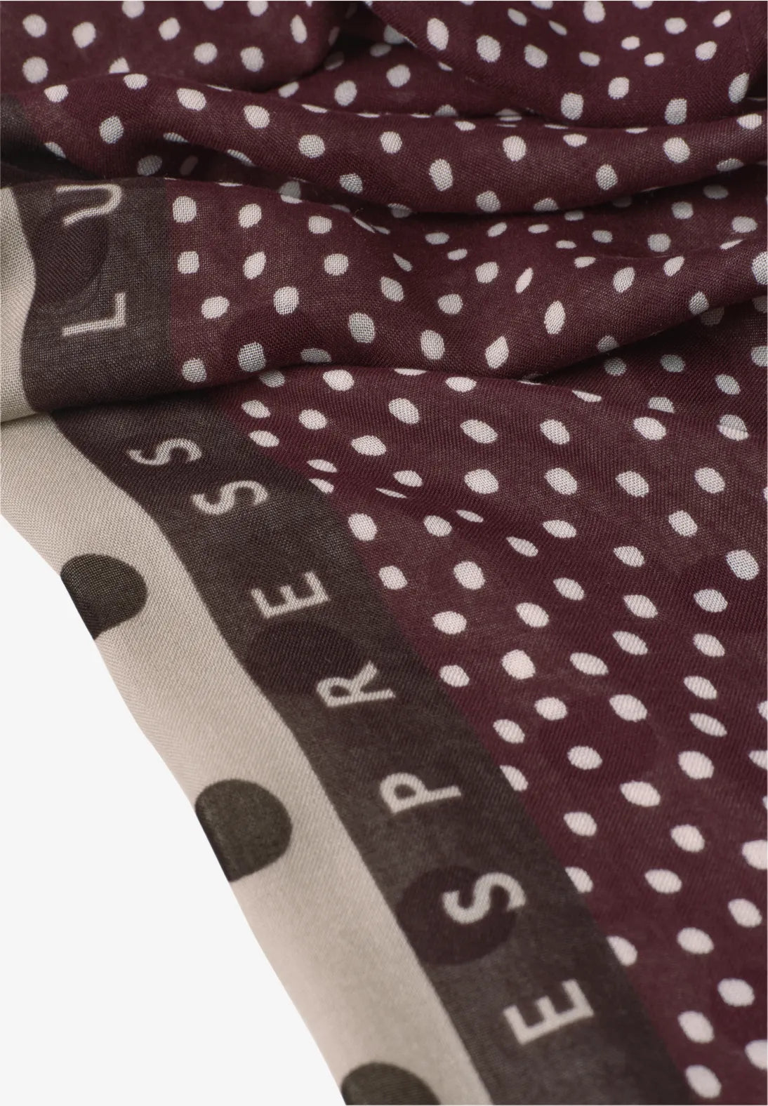 Printed long scarf in rustic rouge