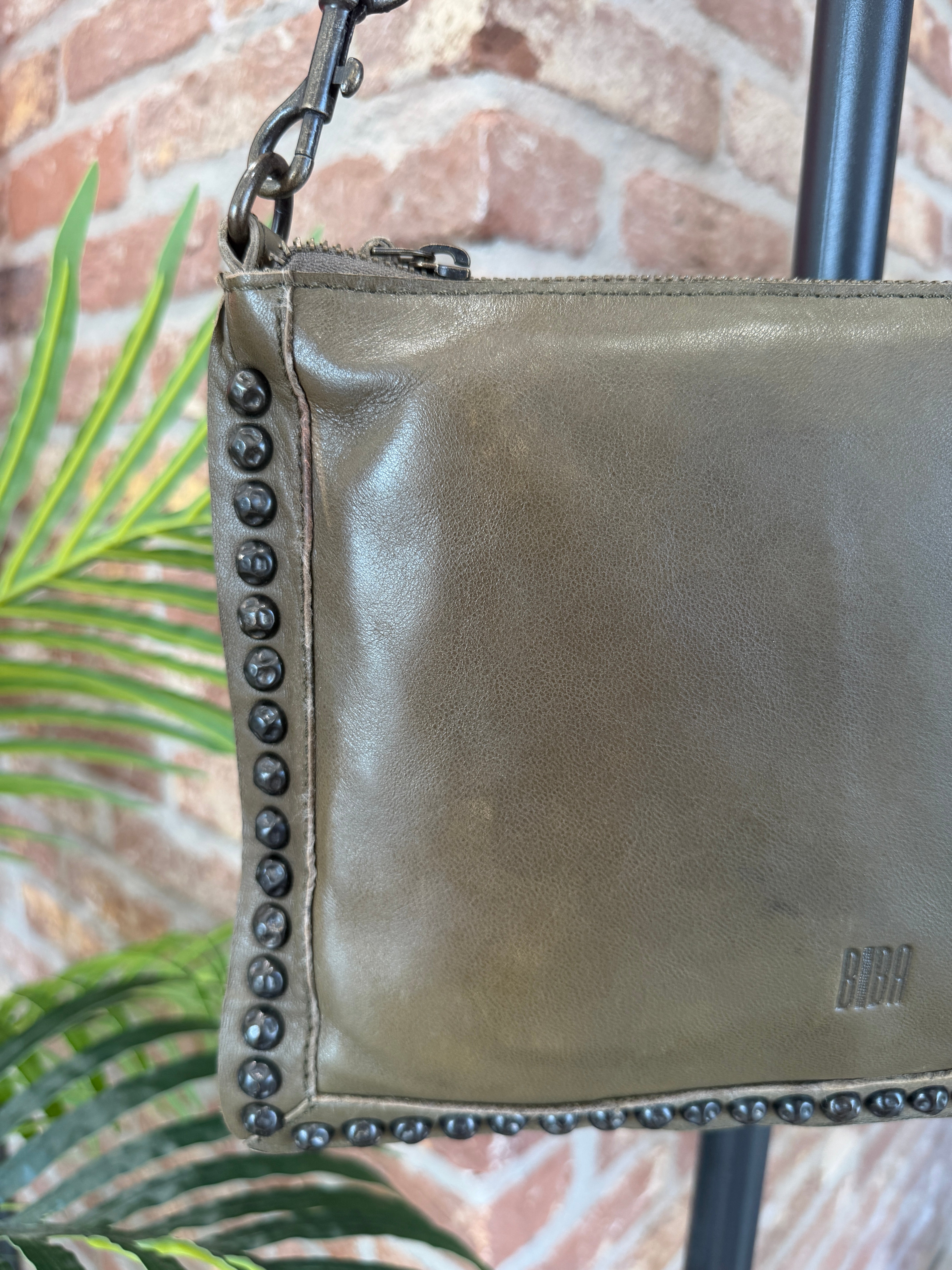 BIBA leather Portland Crossbody bag in Khaki