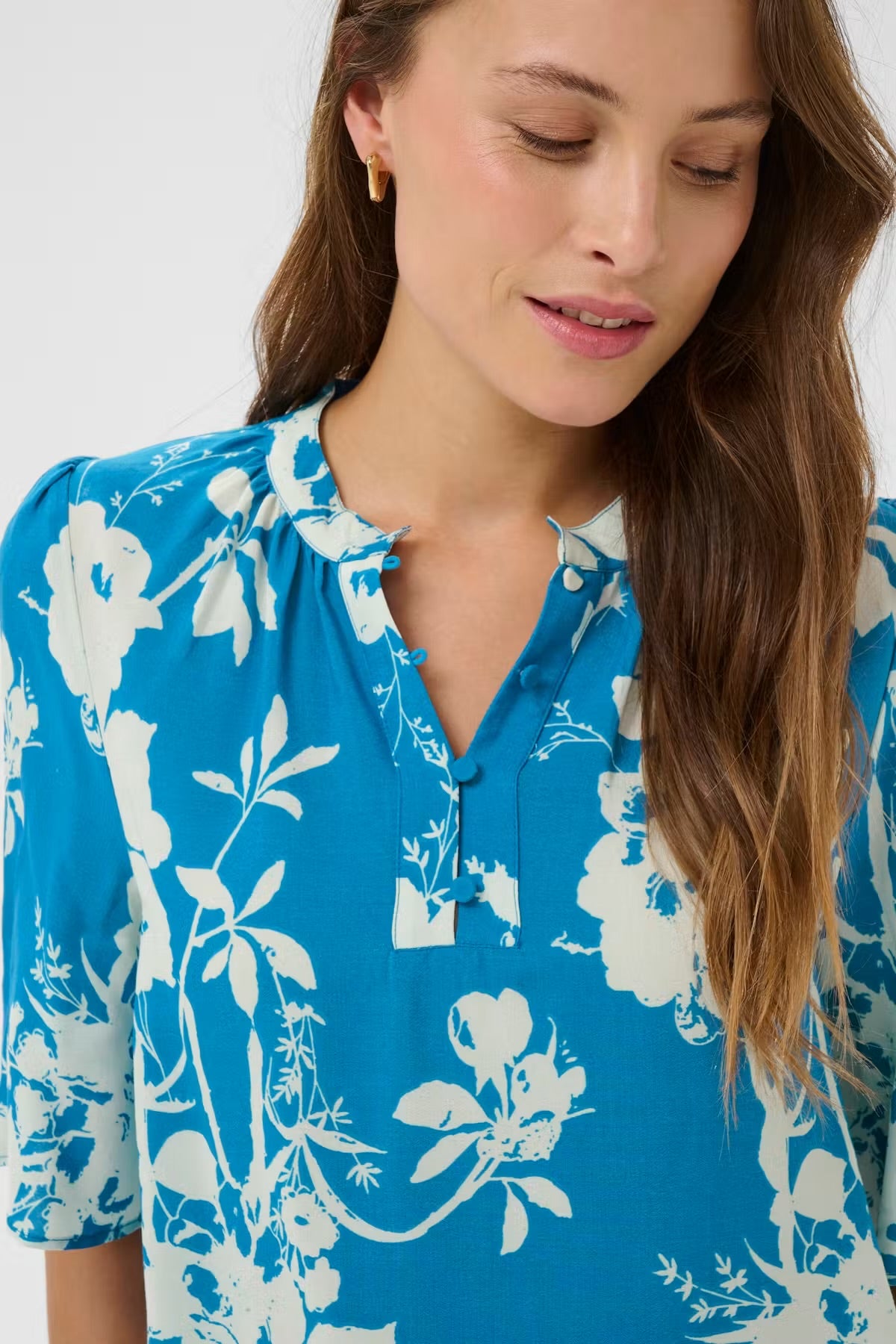 Saint Tropez Flower blouse in Blue Multi