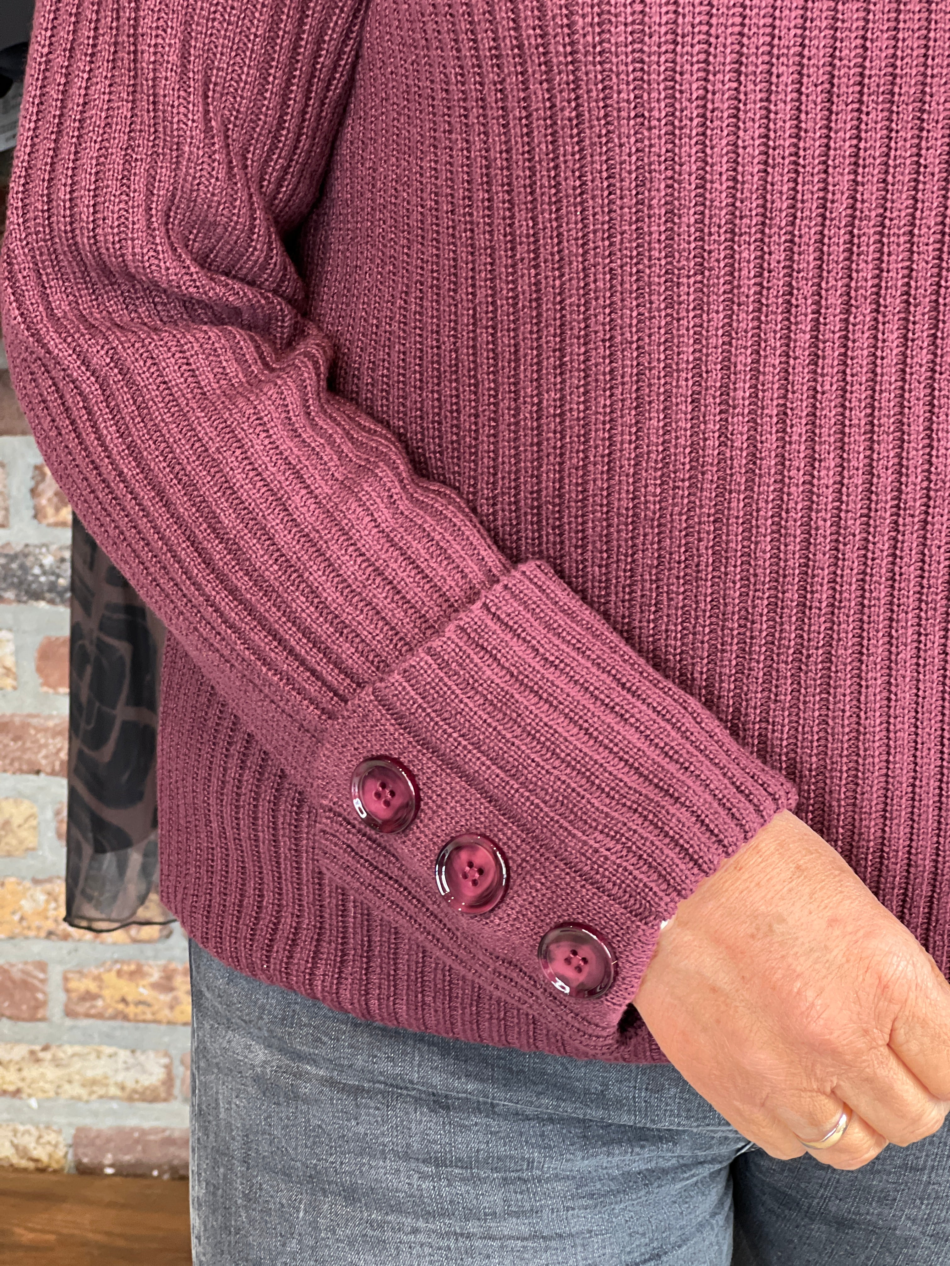 Monari Knitted Pullover In Bordeaux