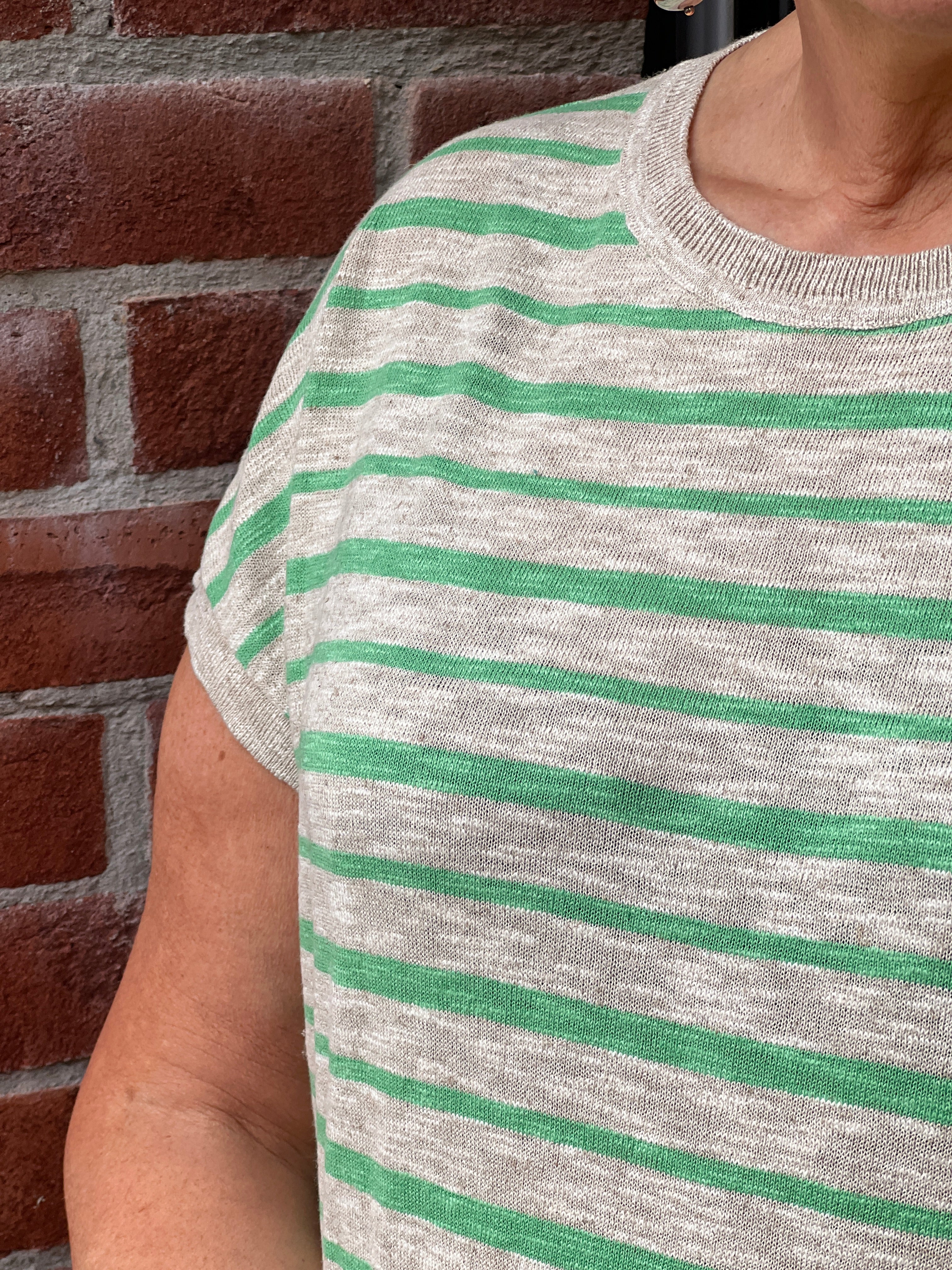 Nümph Striped Pullover in green