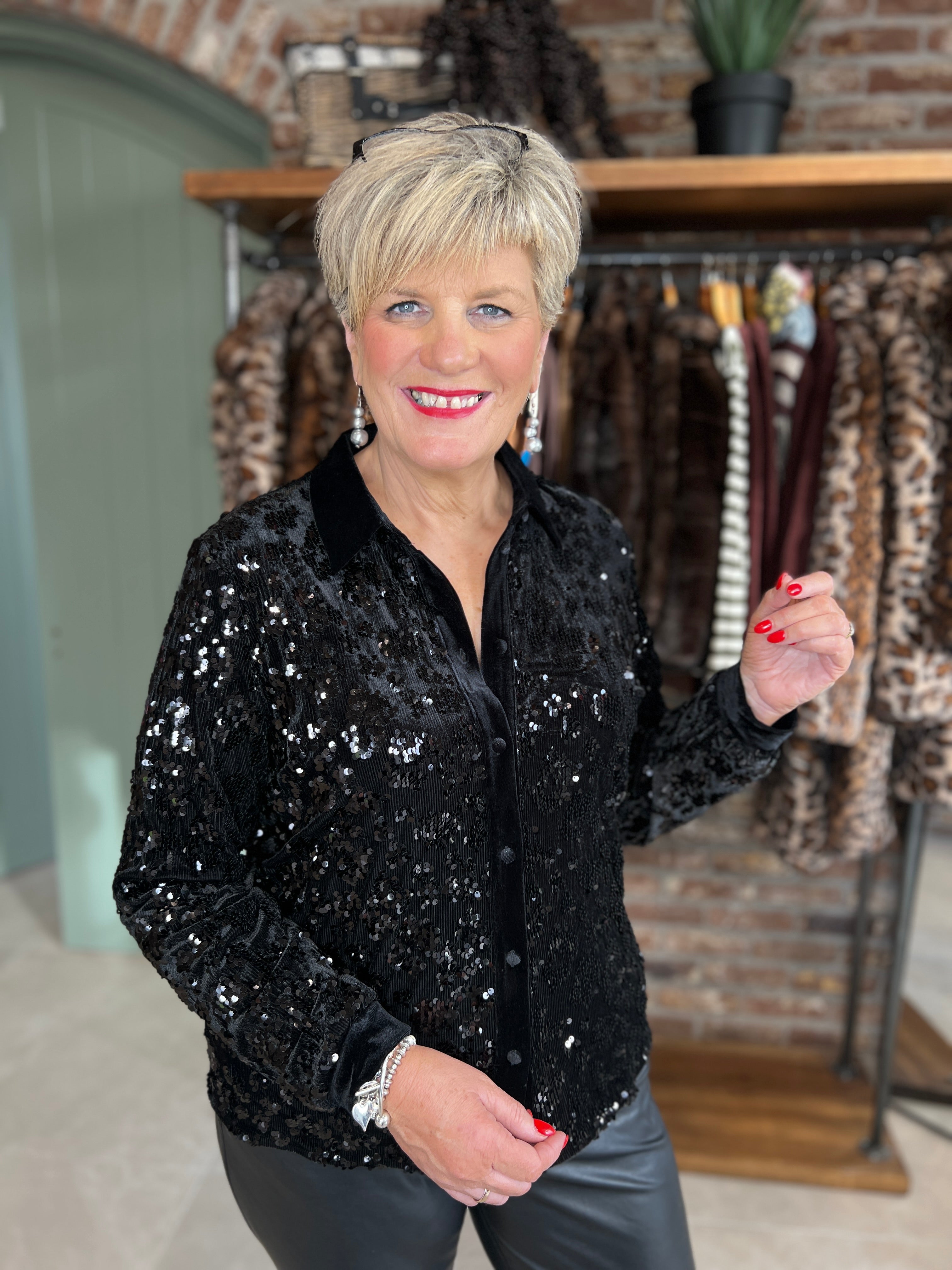 Nümph Nukimsi Sparkle Shirt In Black