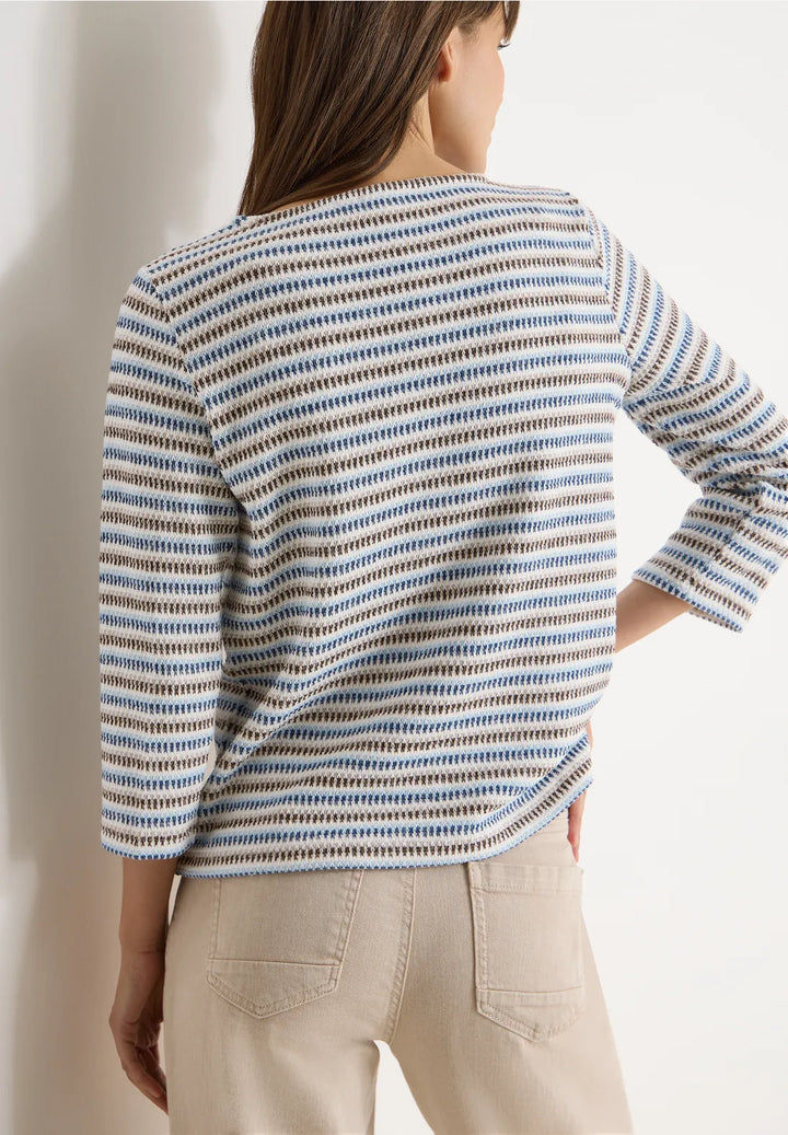 Cecil Multi Stripe Knit In sporty denim