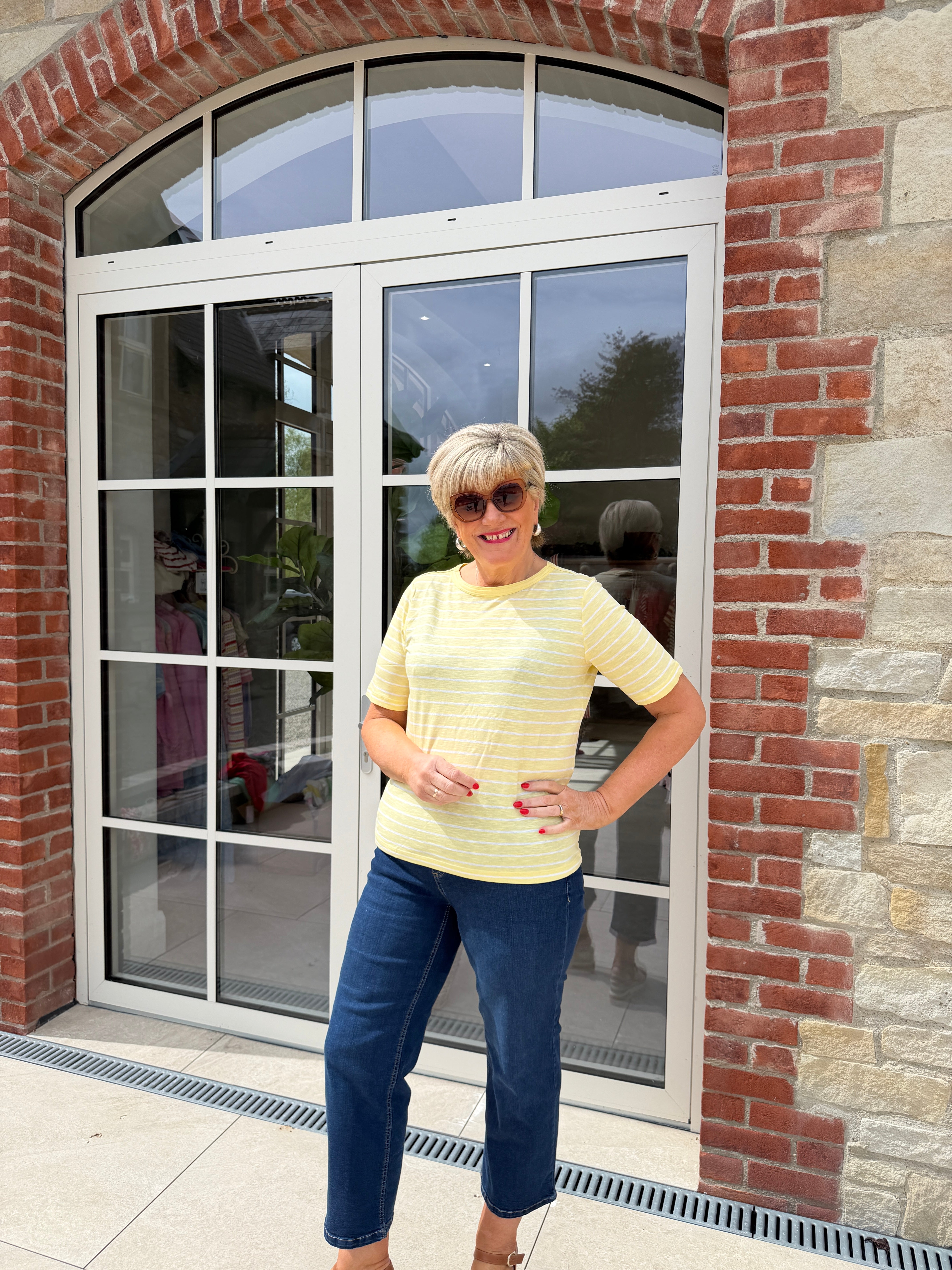 Cecil Striped T-shirt in buttermilk yellow