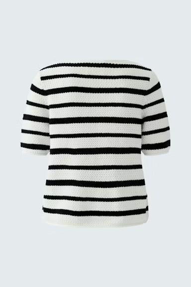 Oui Striped Pullover In White & Black