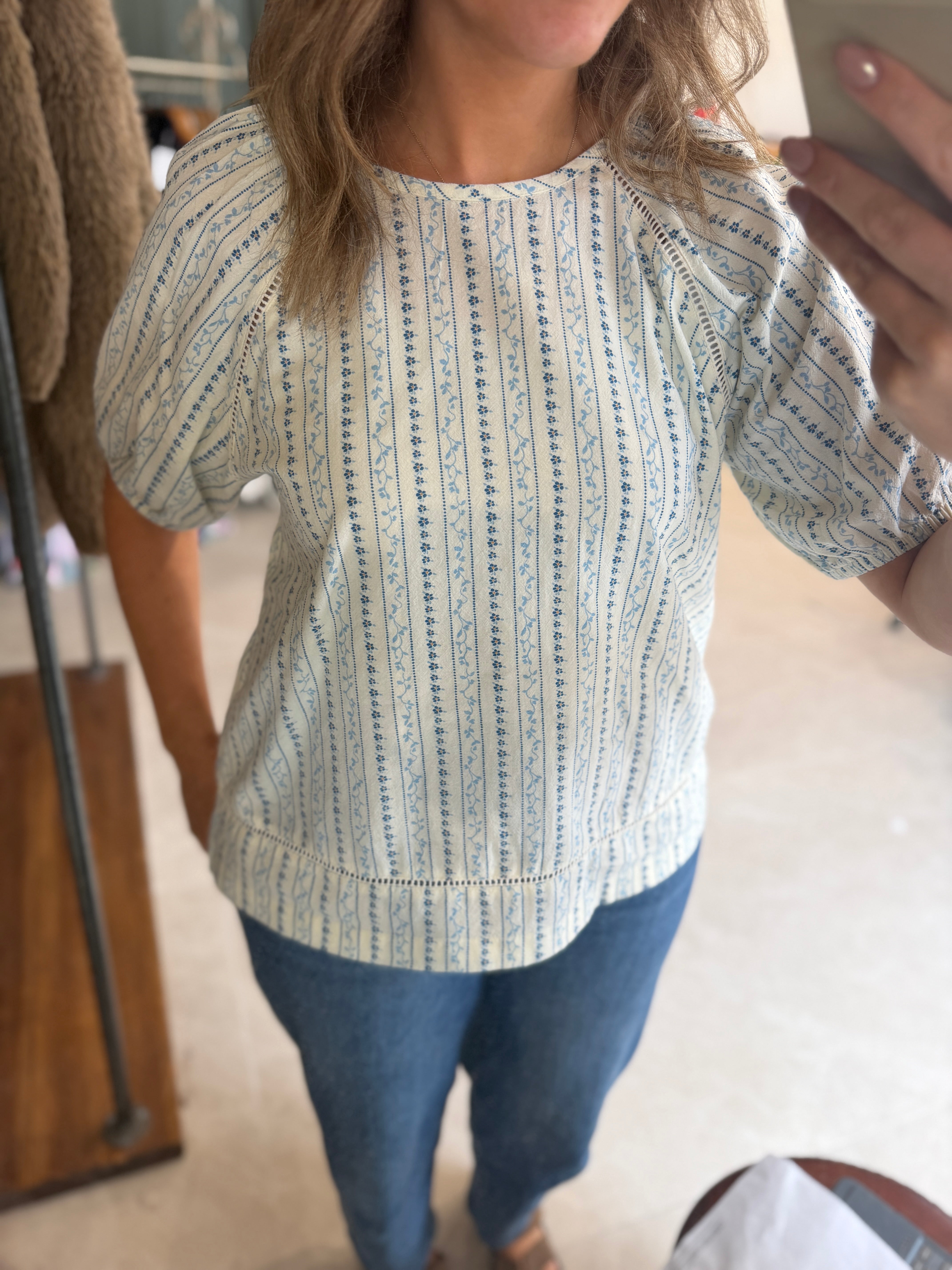 Saint Tropez Floral blouse in white multi