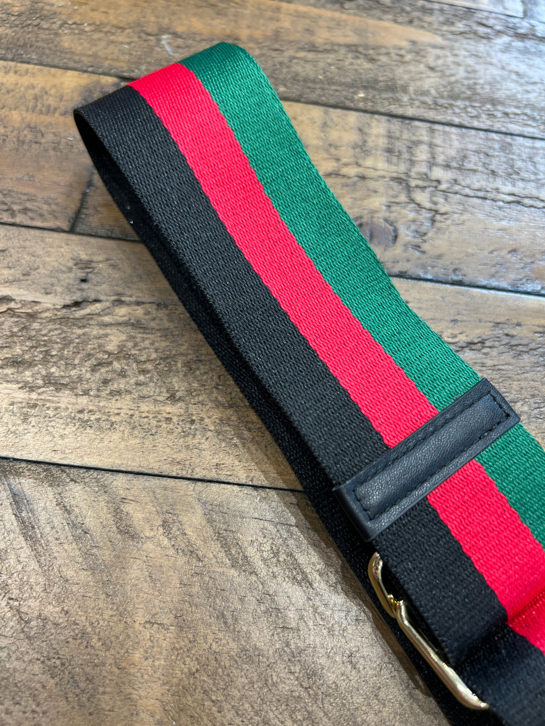 Kerry Crossbody Strap In Red, Green & black