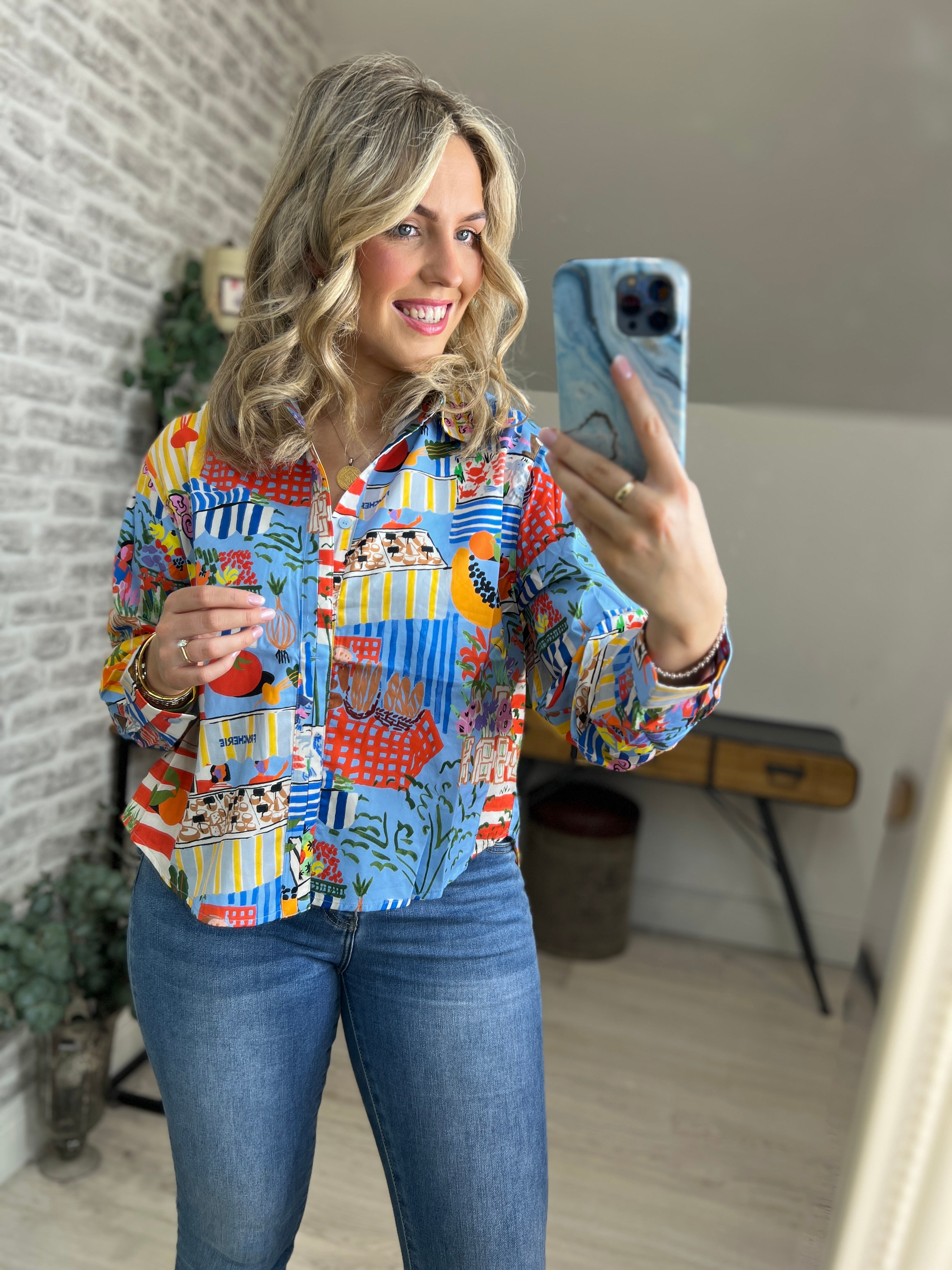 FRNCH Chemise Patterned Shirt In Multi