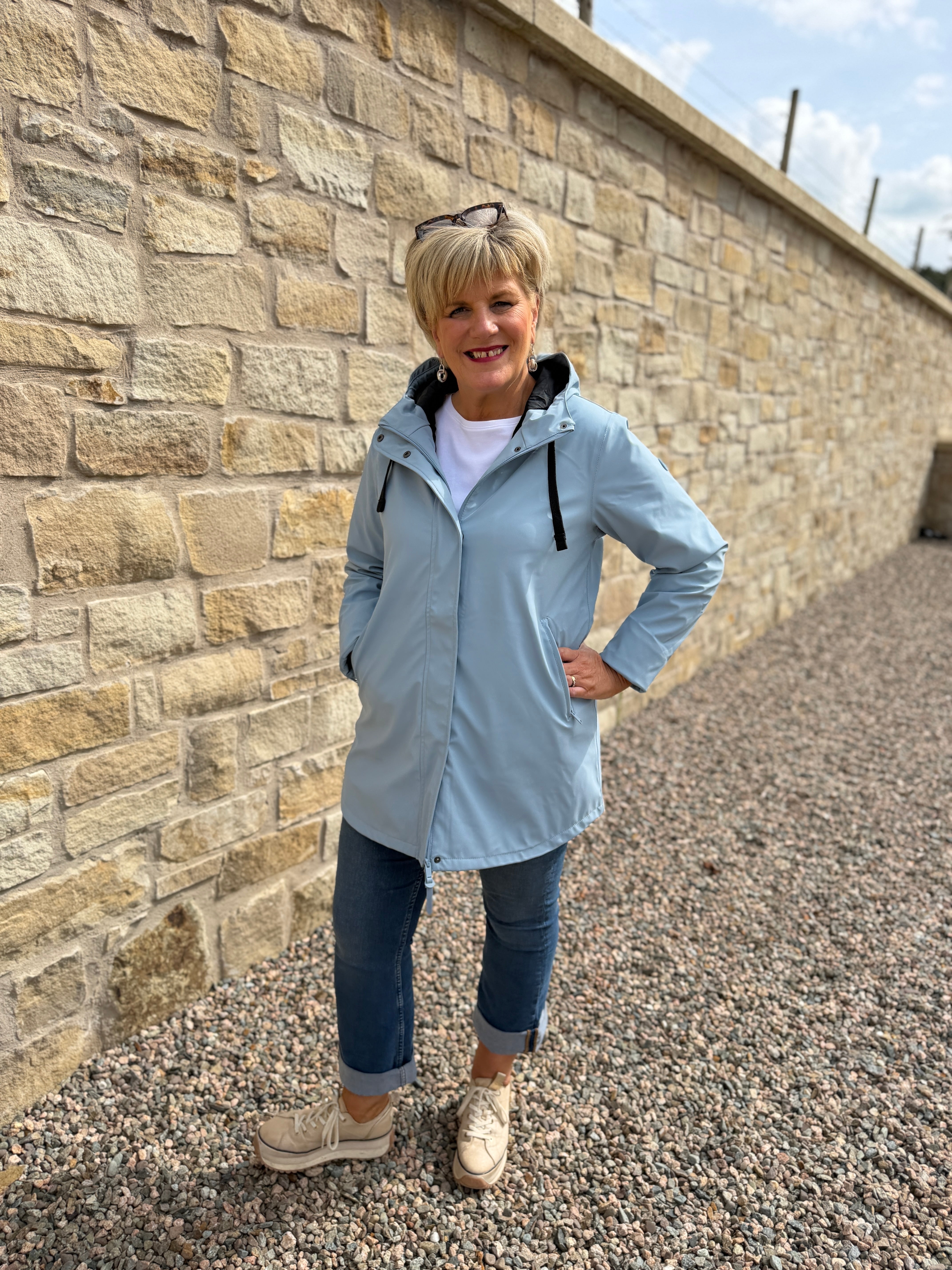 Snow raincoat in Ashley Blue