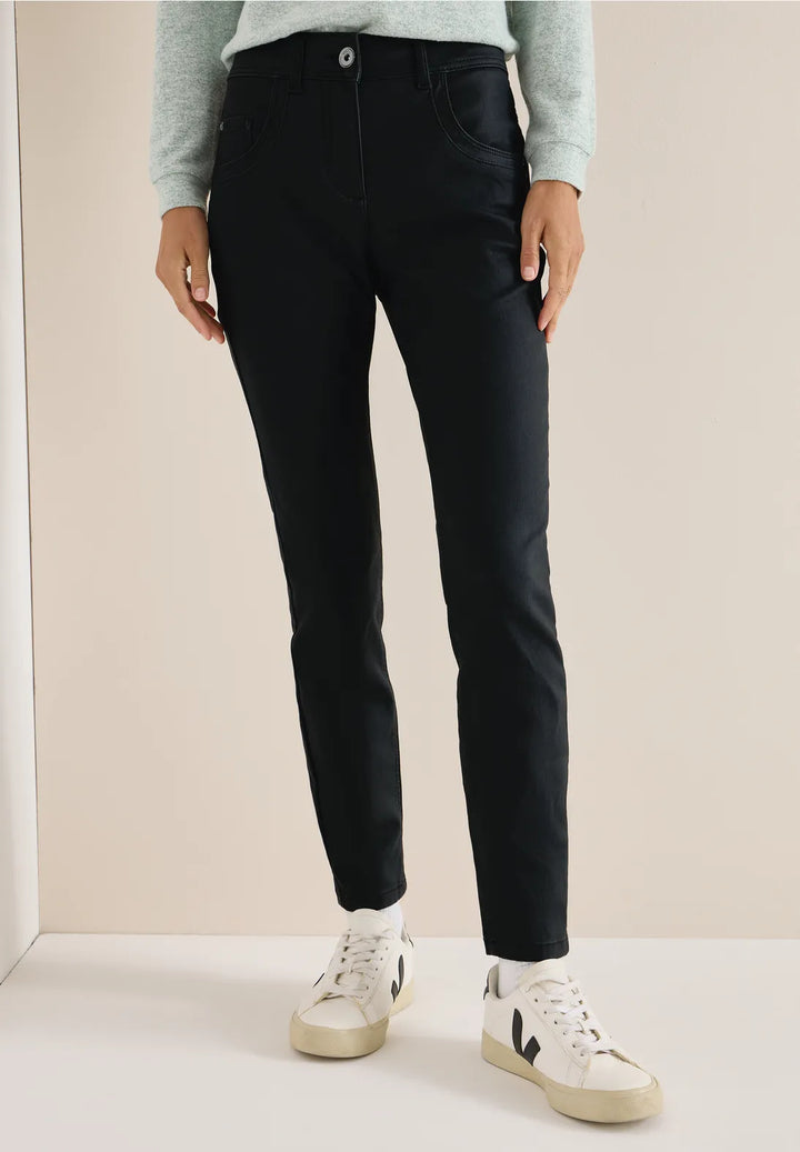 Cecil Toronto Coated Jeans In Black