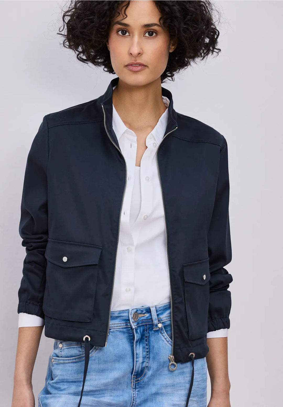 Street One Zipper Jacket In Navy