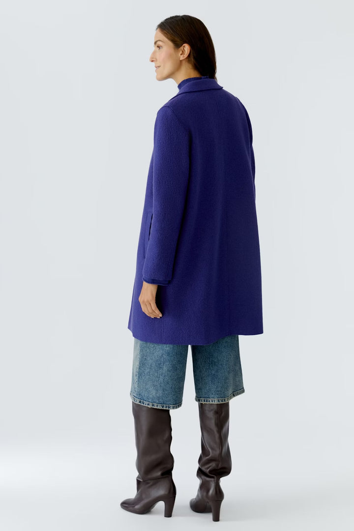 Oui Mayson Boiled Wool Coat In Blue Ribbon