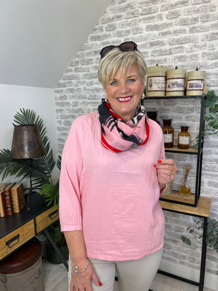 Street One Musselin Blouse In Blush Peach