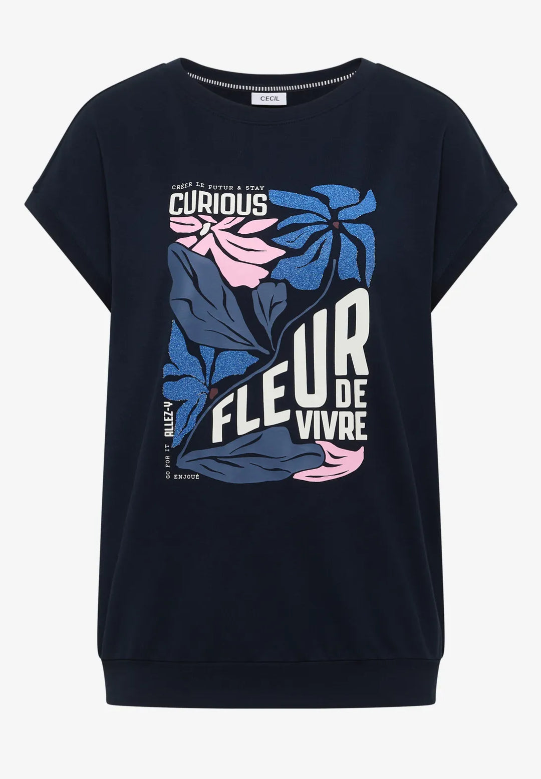 Cecil Fleur Printed t-shirt In universal Blue