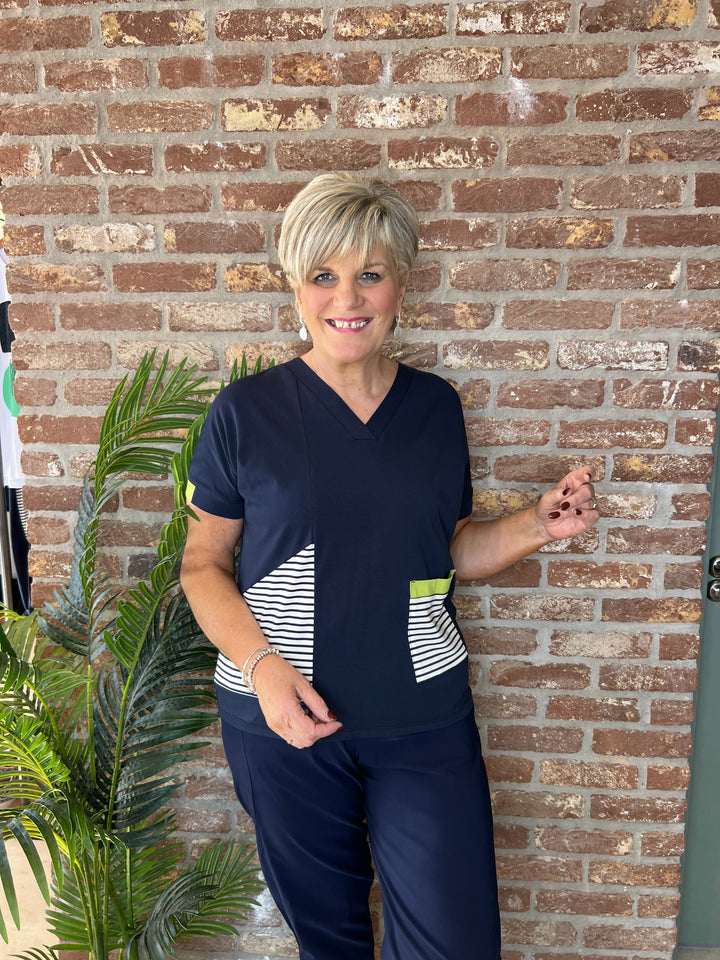 Peruzzi Stripe t-shirt In Navy