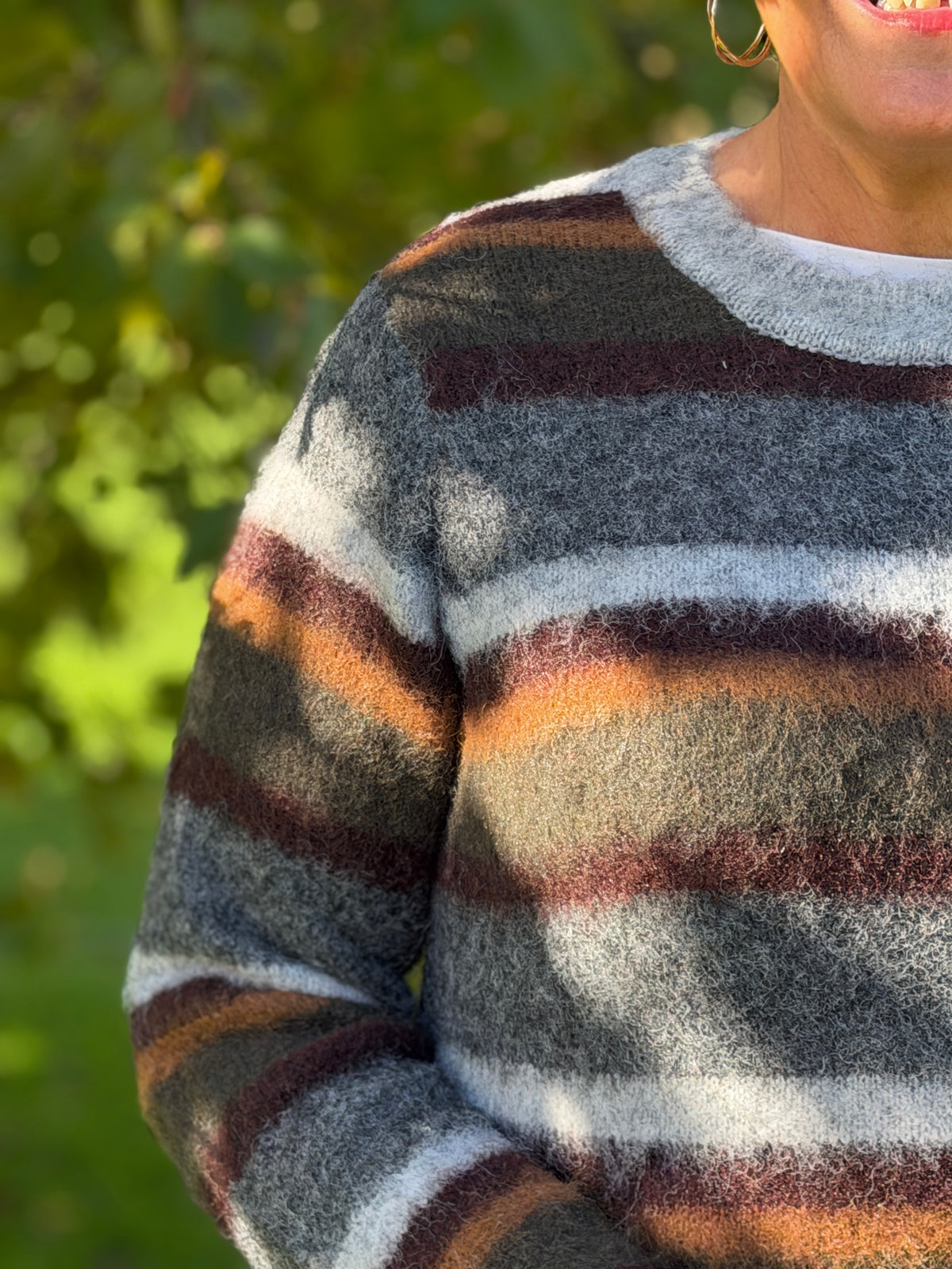 hadil pullover in dark green multi