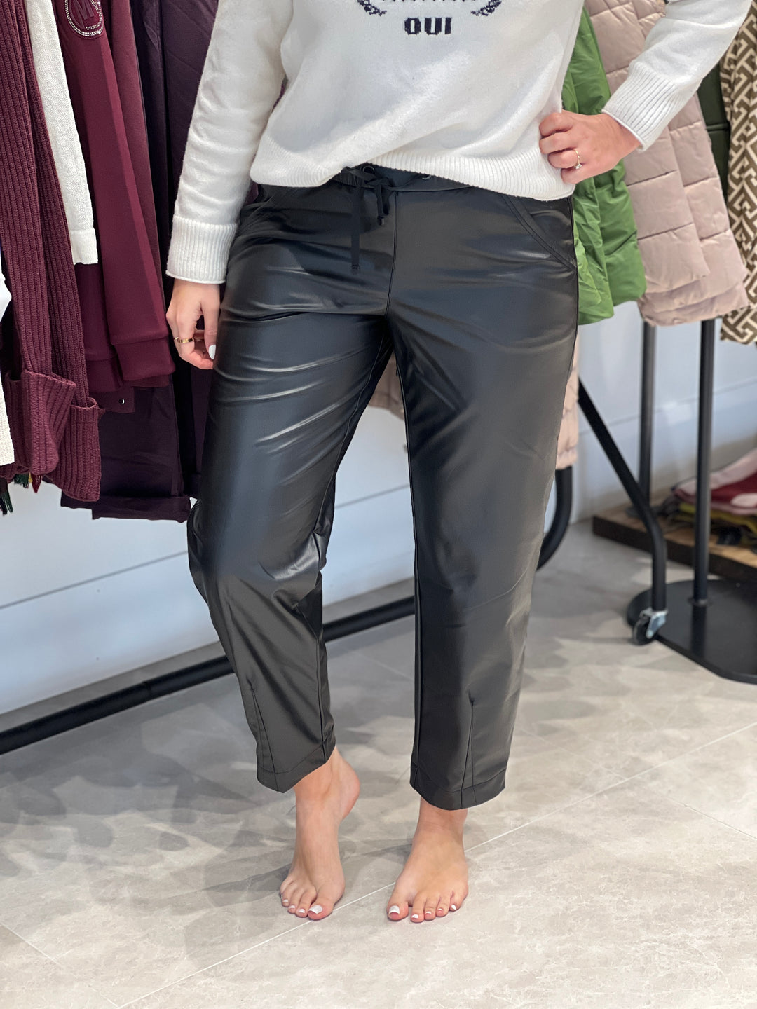 Stehmann Rhonda Pleather Trousers In Black