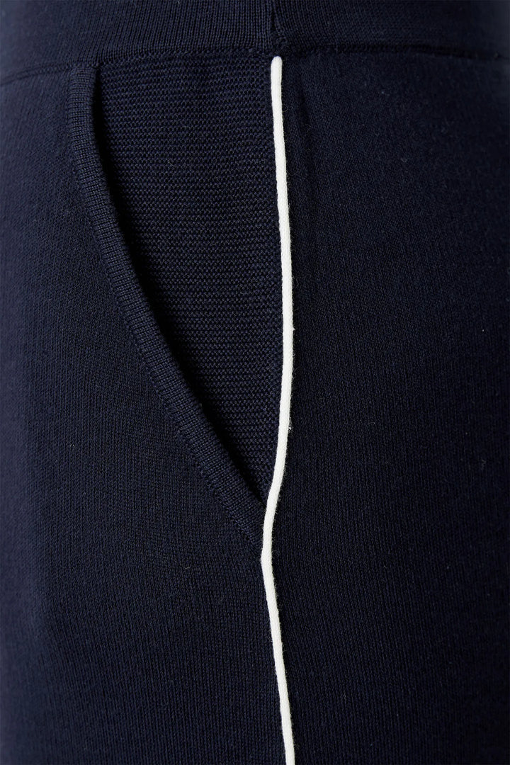 Oui Pull On Knitted Skirt In Dark Blue