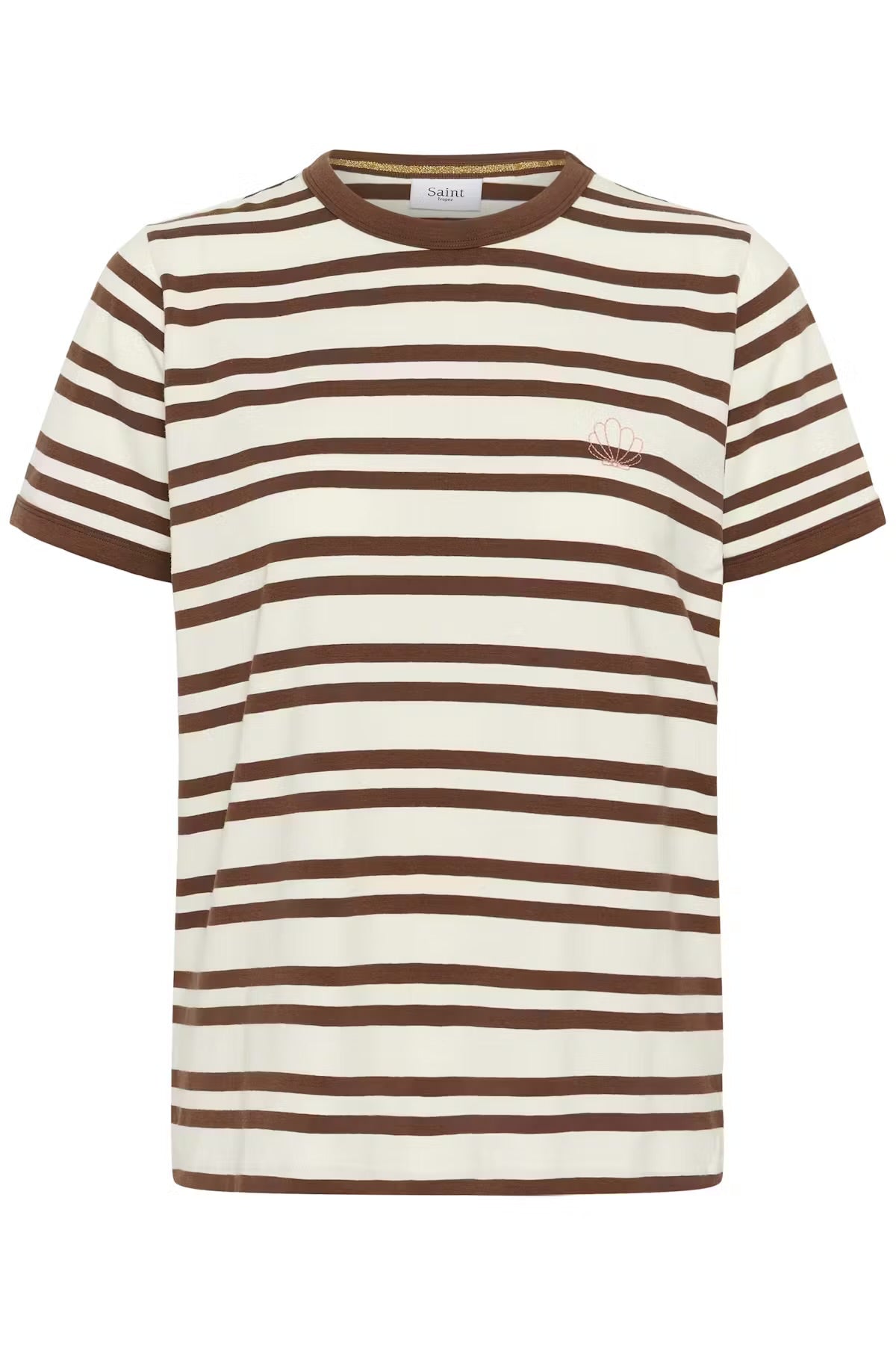 Saint Tropez striped t-shirt in fondue Fudge