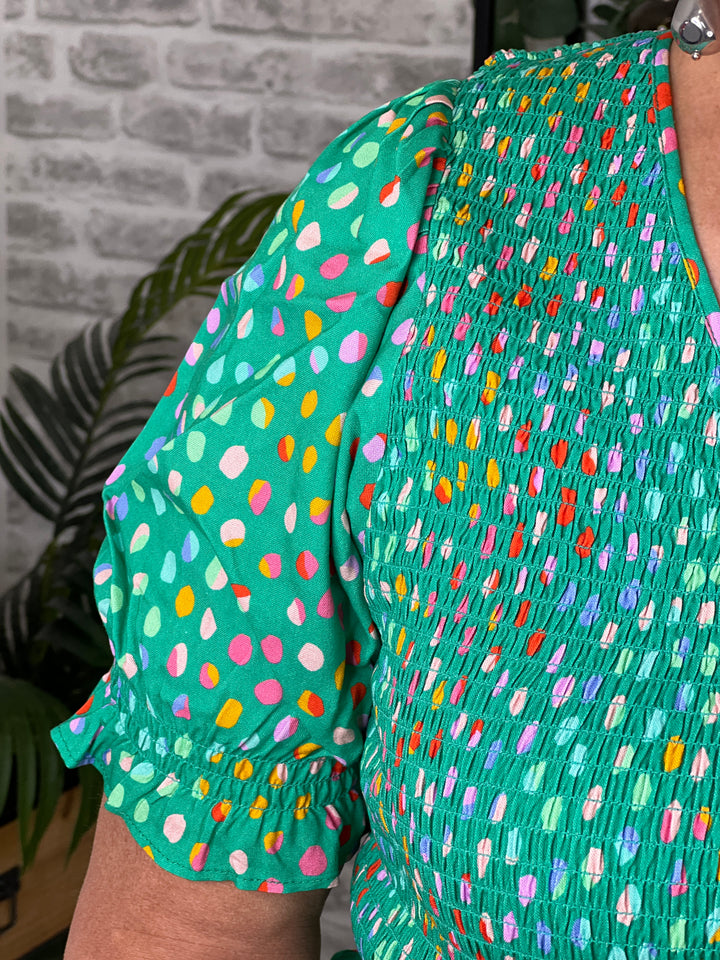 Sugarhill Brighton Bettina Rainbow Dress In Green
