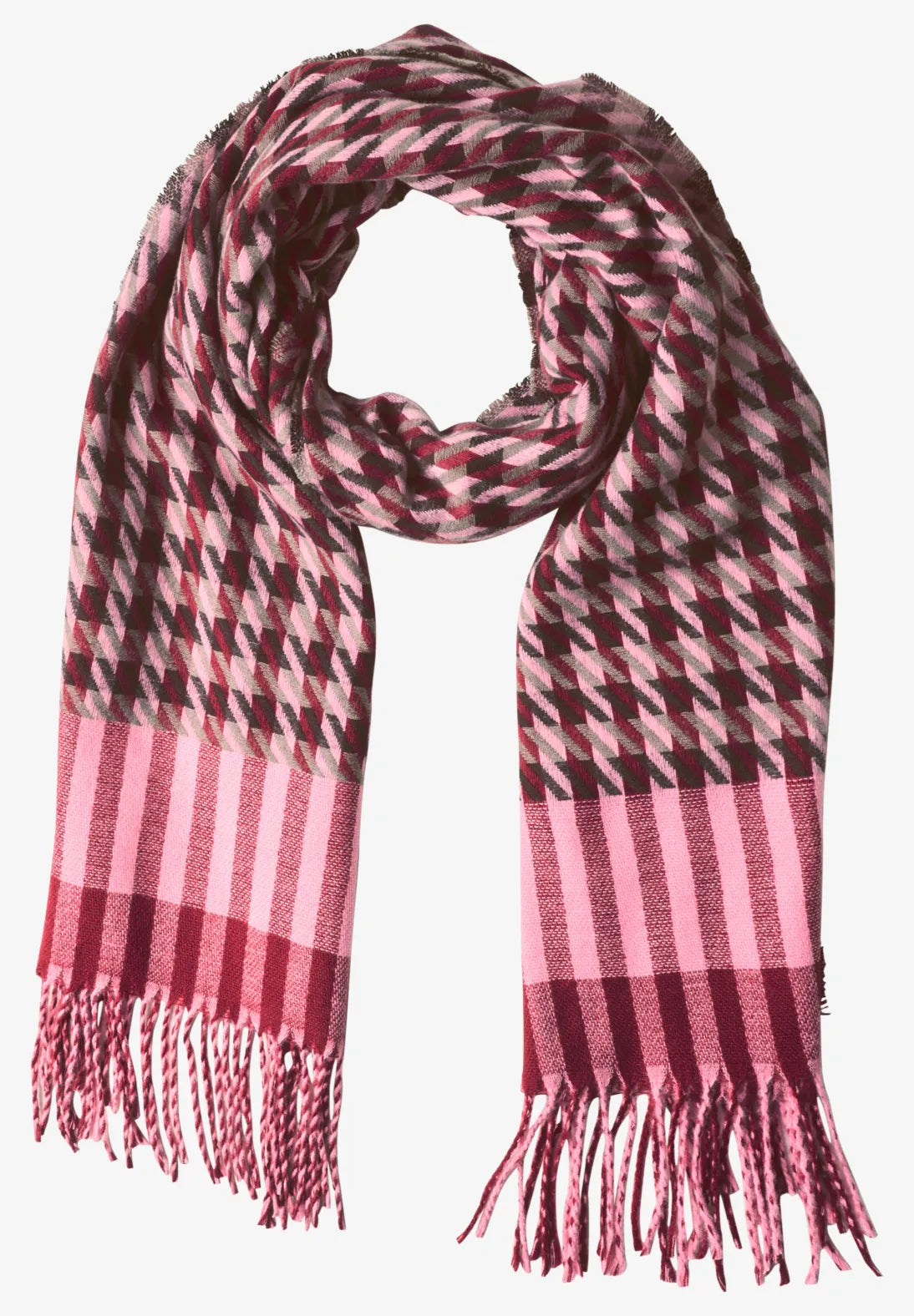 Houndstooth scarf in vintage red