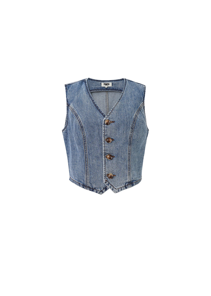 FRNCH Carima Waistcoat In Denim
