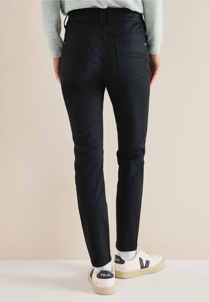 Cecil Toronto Coated Jeans In Black