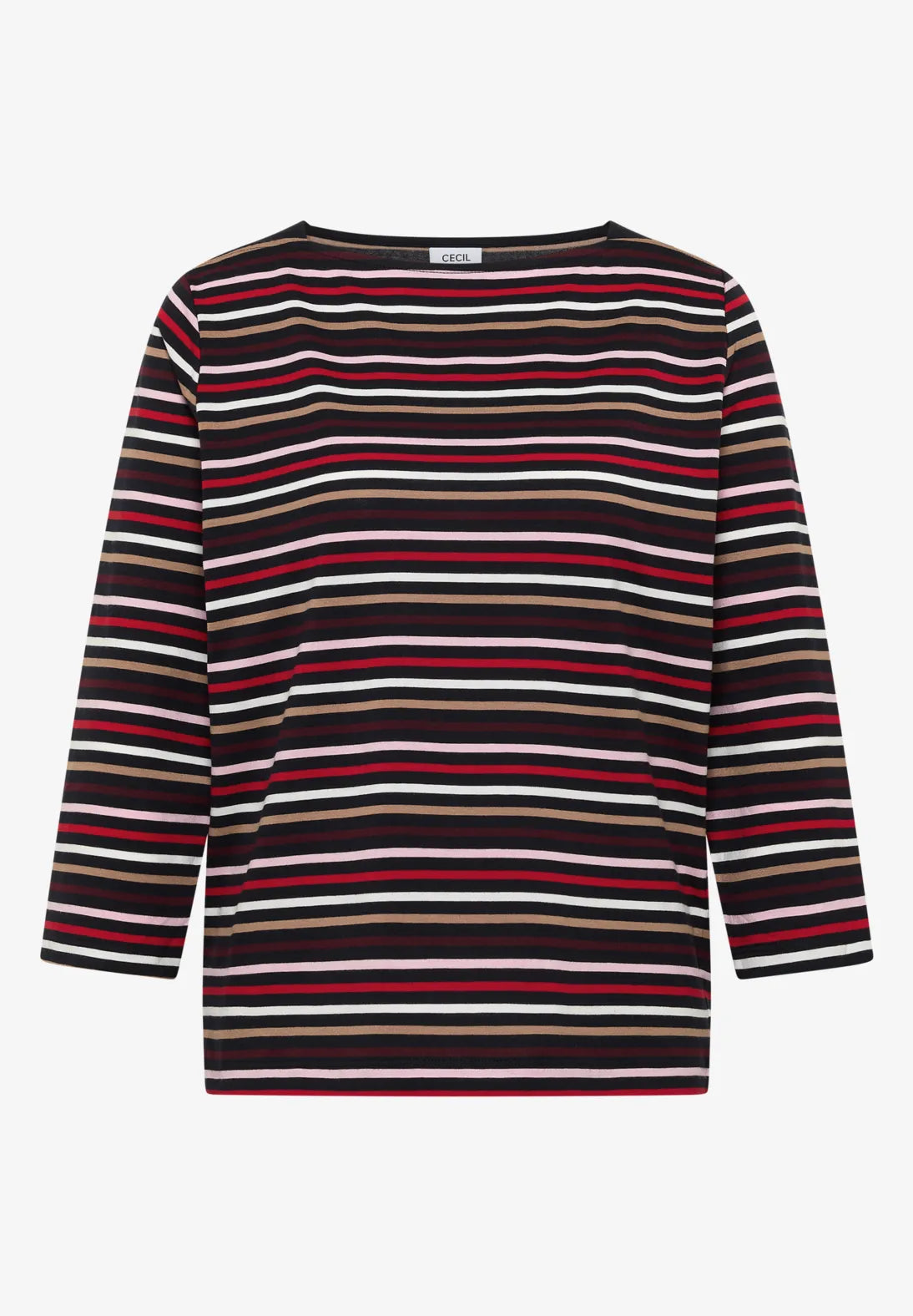 Striped boatneck top in urban dark blue