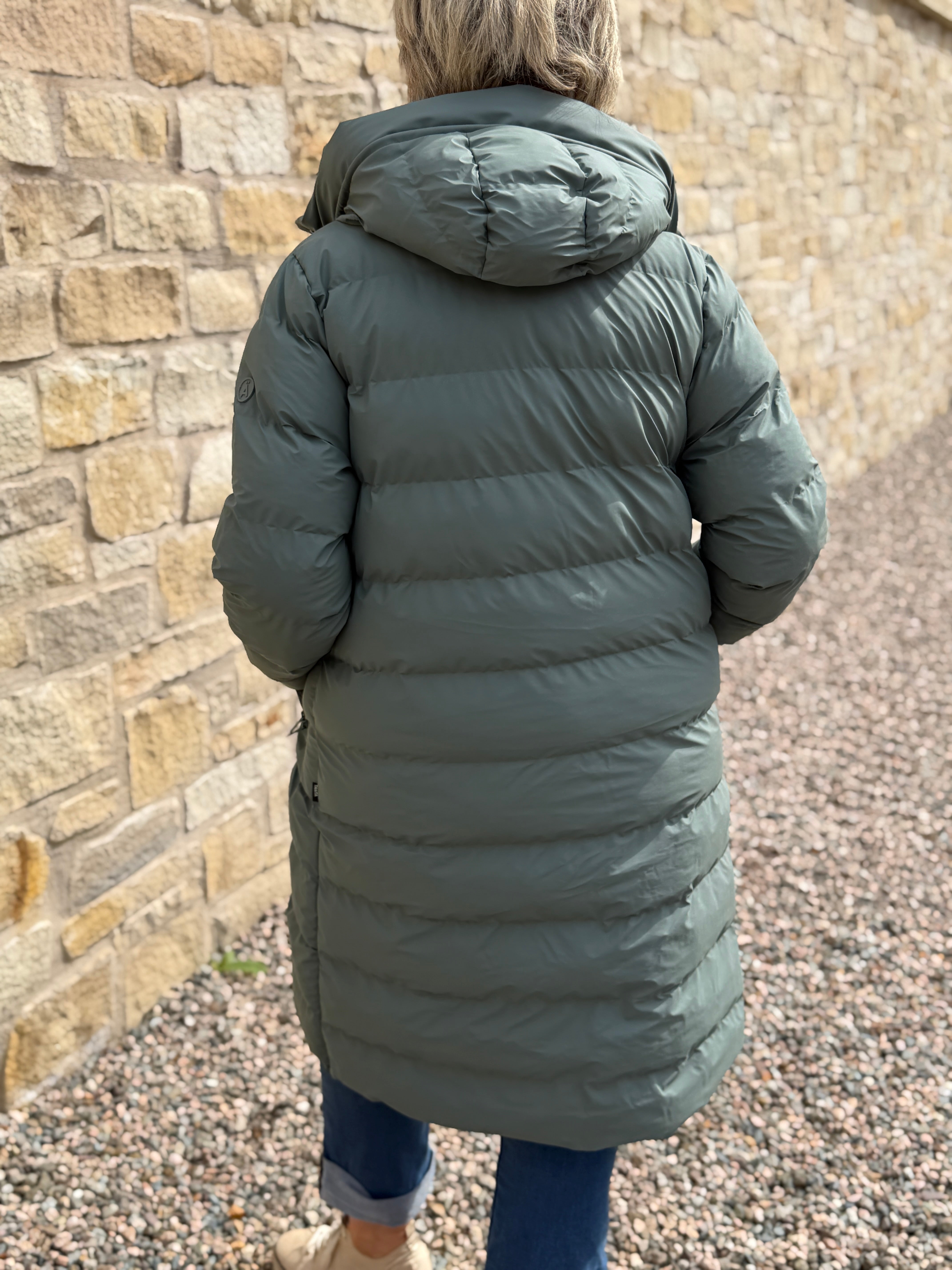 Glaze Puffa raincoat in Balasm Green