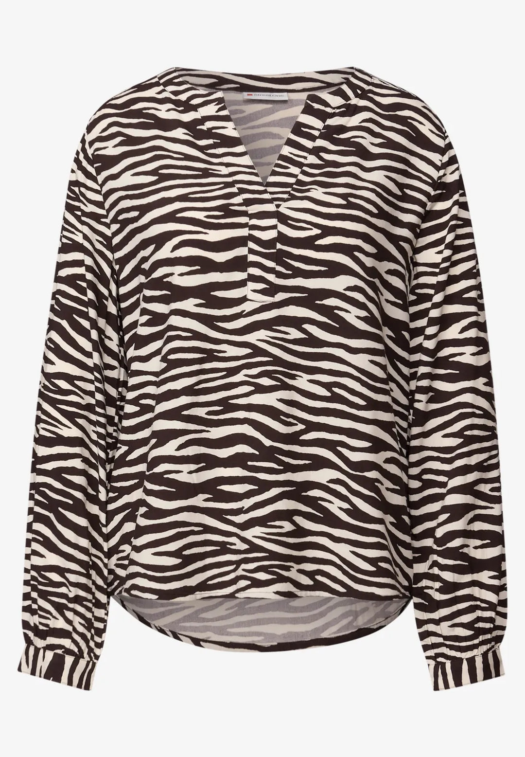 Street One Zebra Print Blouse In Roast Brown