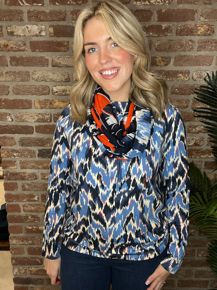 Cecil Funnel Neck Sweatshirt In Cloud Blue