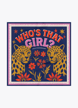 Who’s that girl square scarf in blue & pink