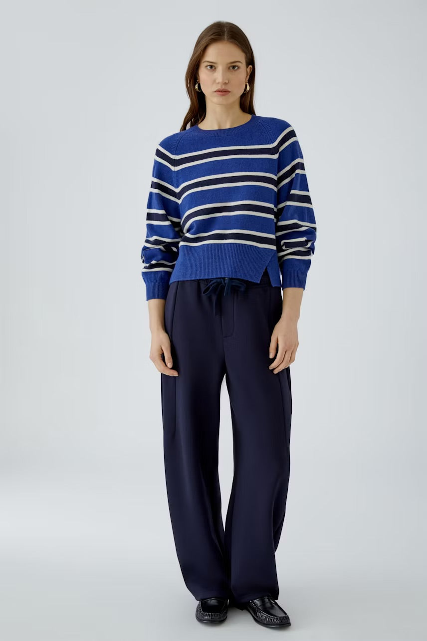 Oui striped Pullover in blue & navy