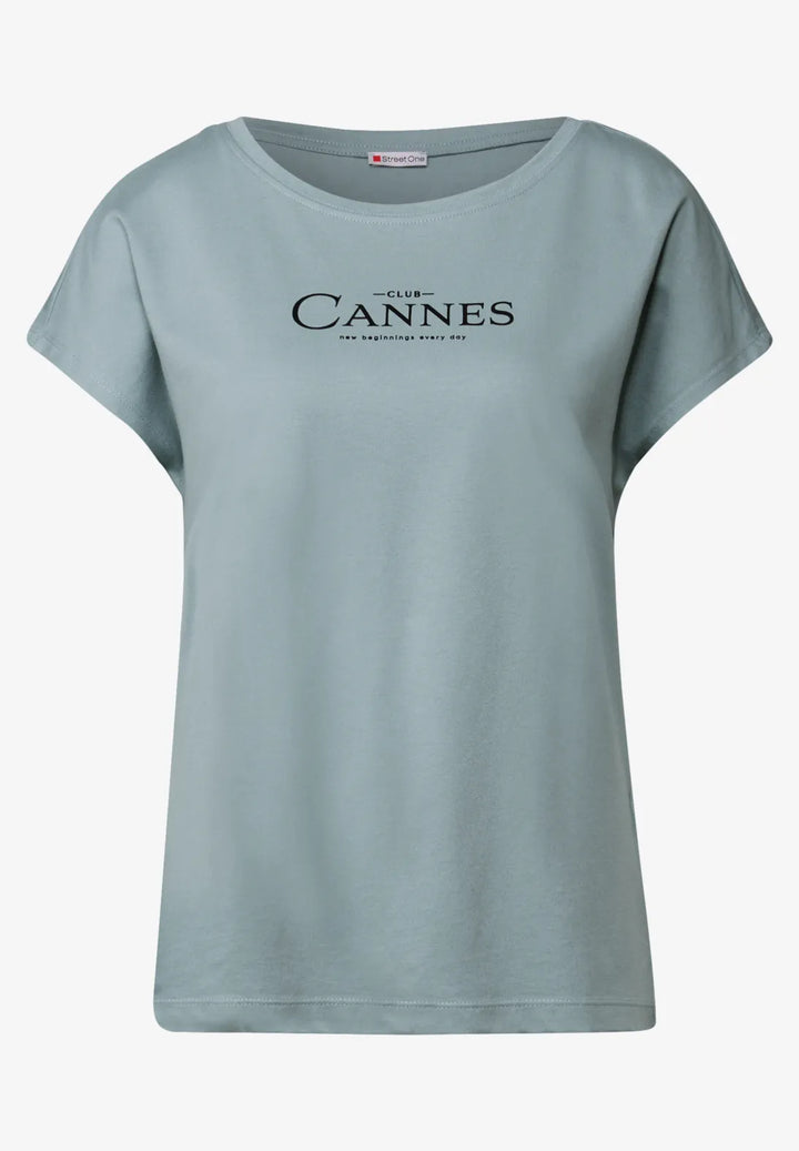 Street One Wording T-shirt In Arona Blue