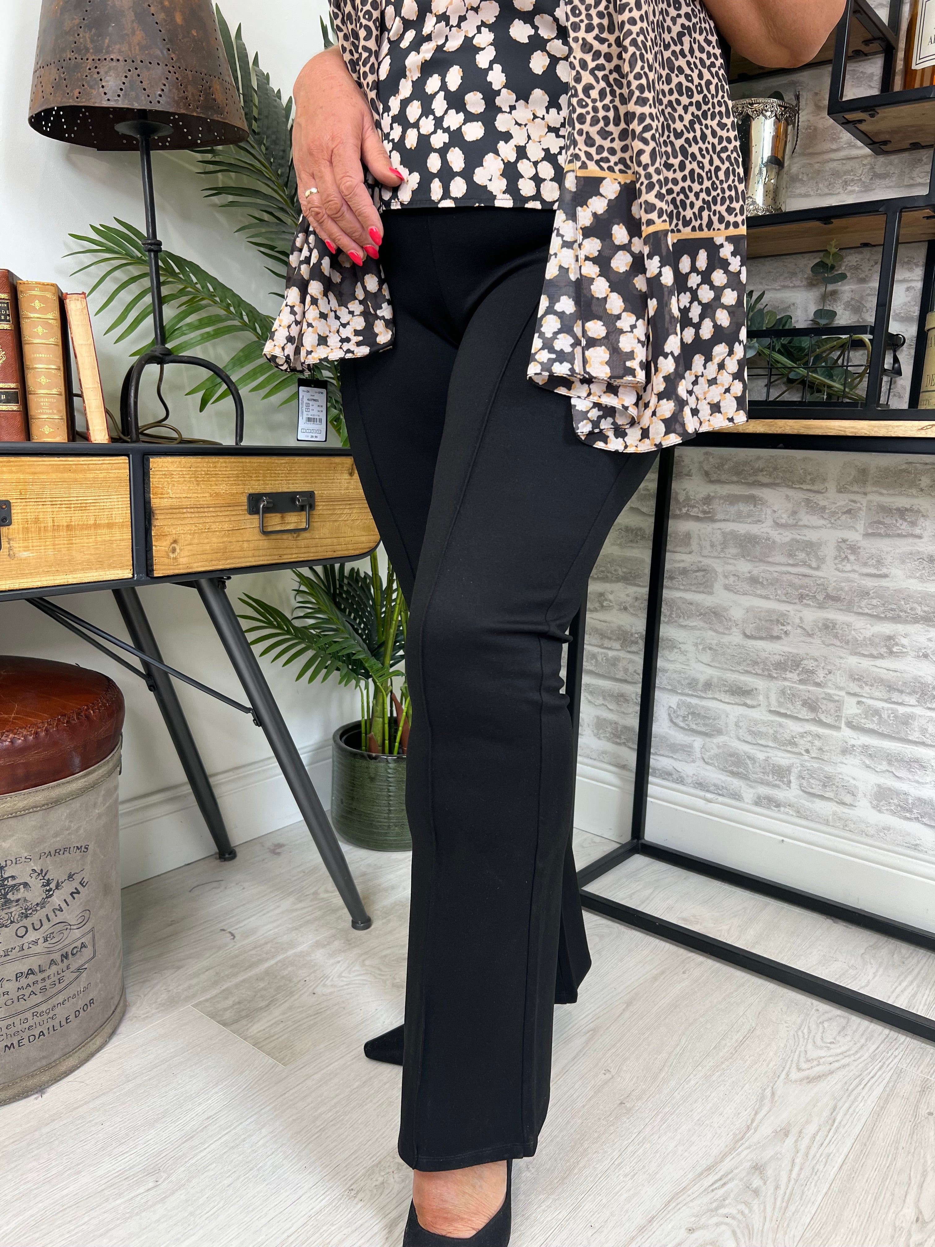 More & More Jersey Flared Trousers In Black