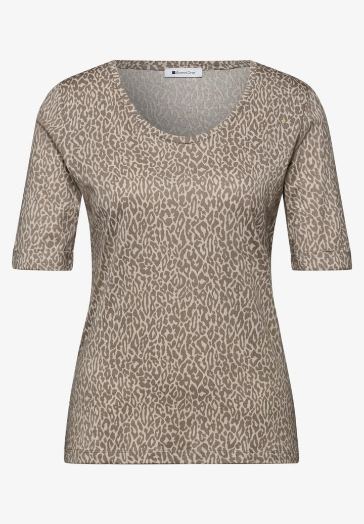 Street One Leo T-shirt In Light Terra Mocha