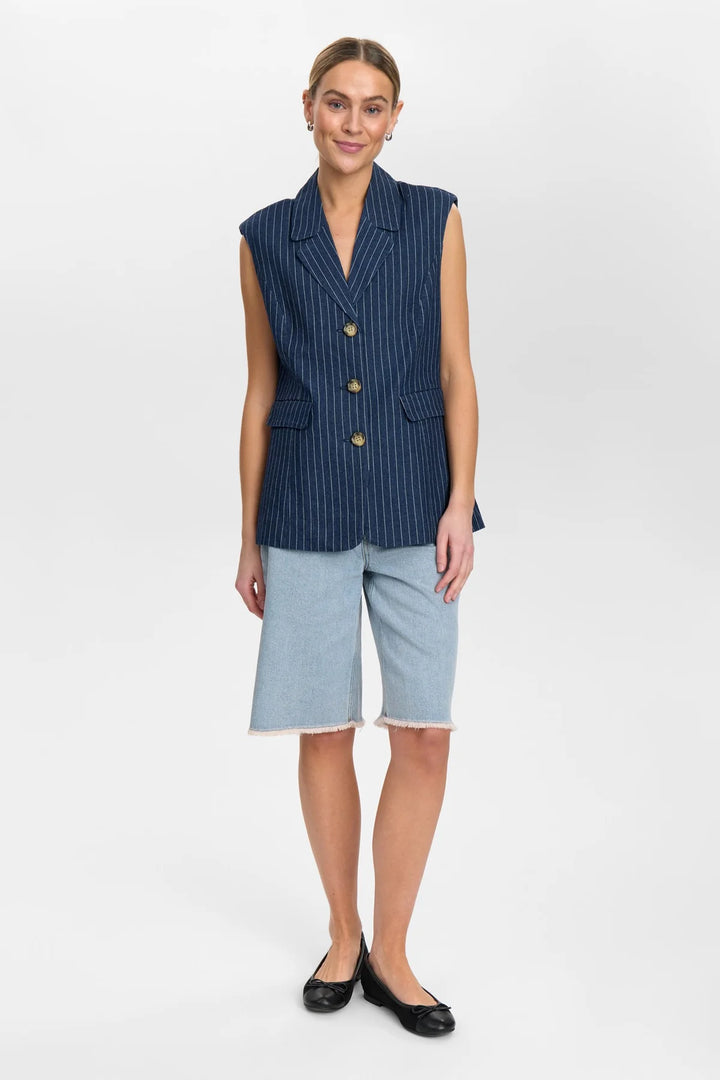 Nümph Nuvibeke Blazer In Medium Blue Denim