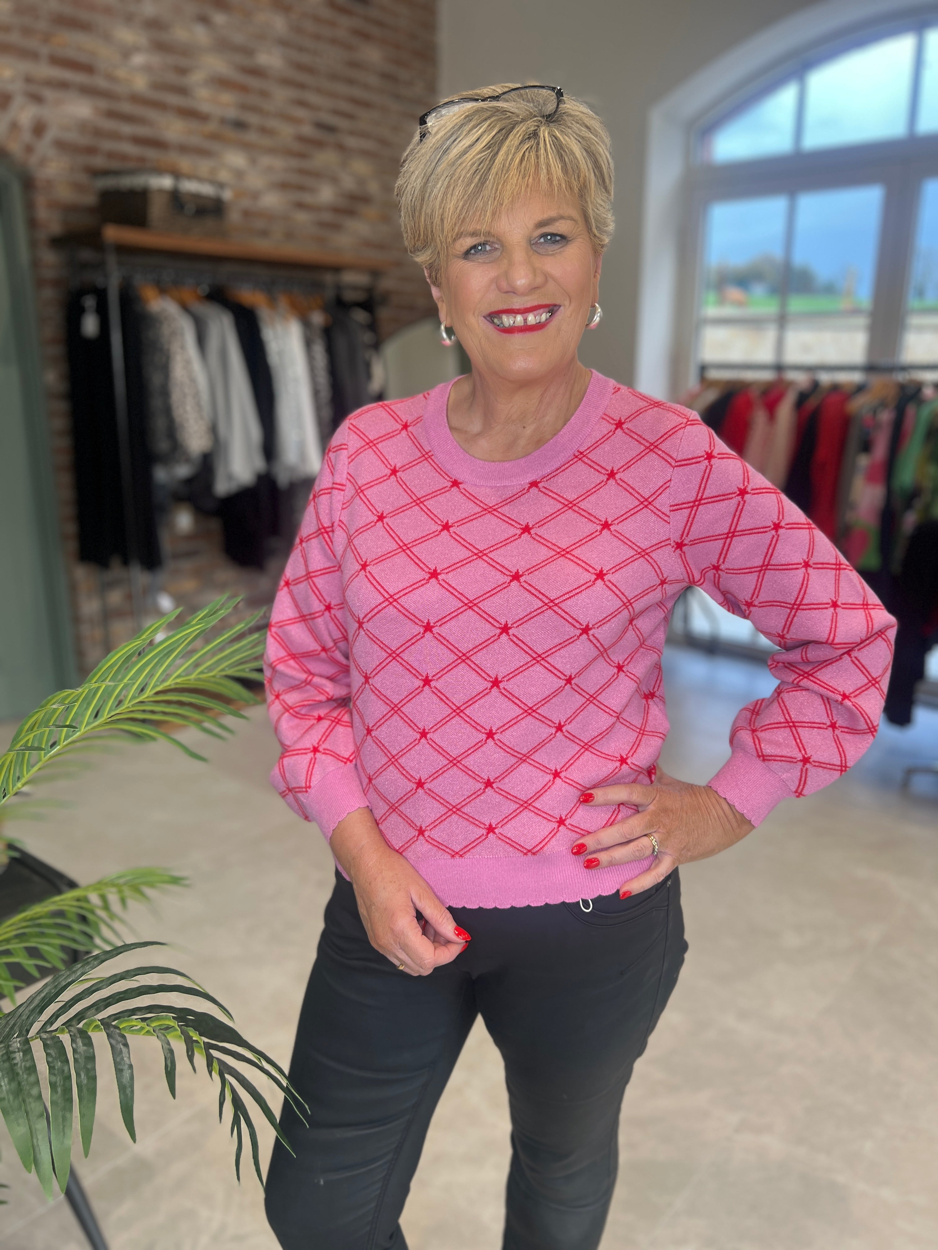 Nümph Nubirry Pullover In Fuchsia Pink