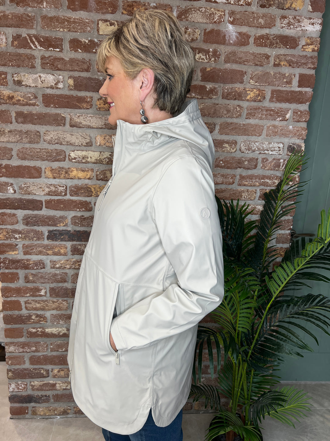 Tanta Brouillard Raincoat in Stone Grey