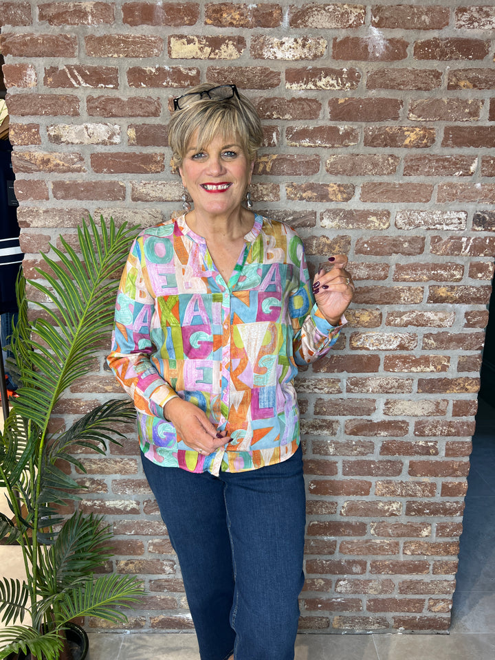 Milano Italy Patterned blouse In rose multi