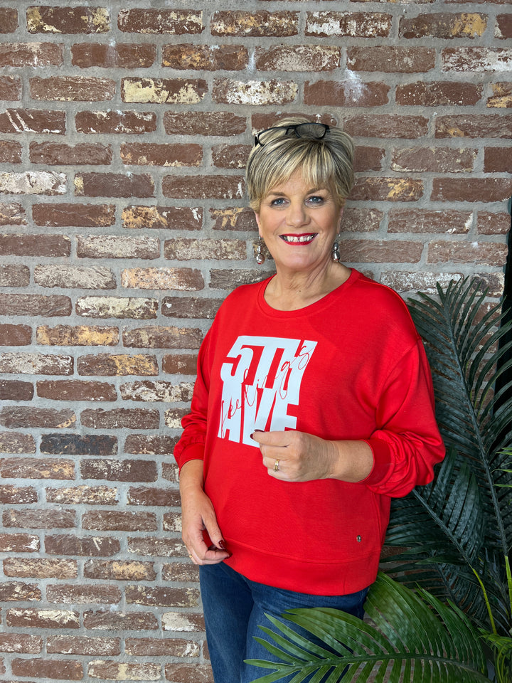 Monari Graphic Sweatshirt In Chilli Pepper