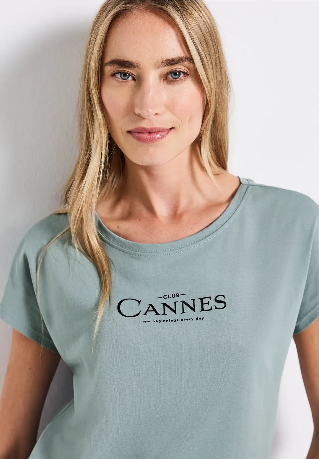 Street One Wording T-shirt In Arona Blue